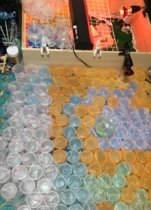 カマキリの大量飼育時並べられた大量の飼育カップ